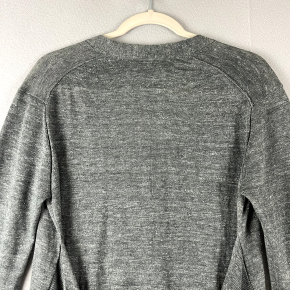 Brochu Walker Linen Cardigan Women Medium Gray Twist Back Minimal Quiet Luxury - Picture 10 of 15